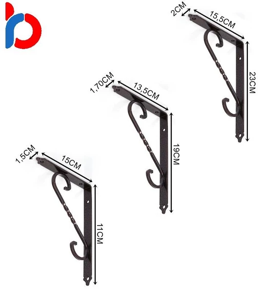 2 Adet Ferforje Raf Altı Ayağı  Bakır 15x23 cm - Resim 4