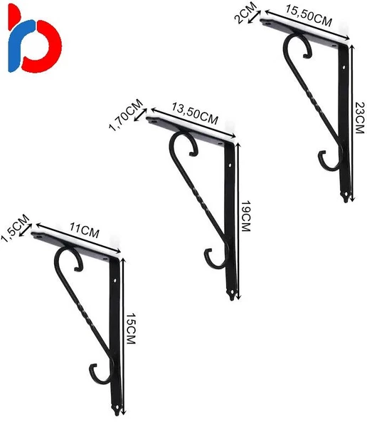 2 Adet Ferforje Raf Altı Ayağı  Bakır 15x23 cm - Resim 6