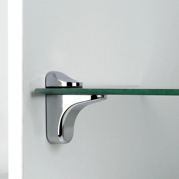 Pelikan Ayarlanabilir Etajer Cam Tutucu Ahşap Raf Tutucu Cam Etejeri Metal Vidalı Krom (4 ADET) - 3