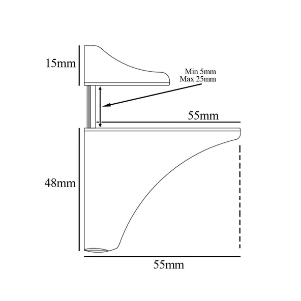 Pelikan Ayarlanabilir Etajer Cam Tutucu Ahşap Raf Tutucu Cam Etejeri Metal Vidalı Krom (4 ADET) - 2