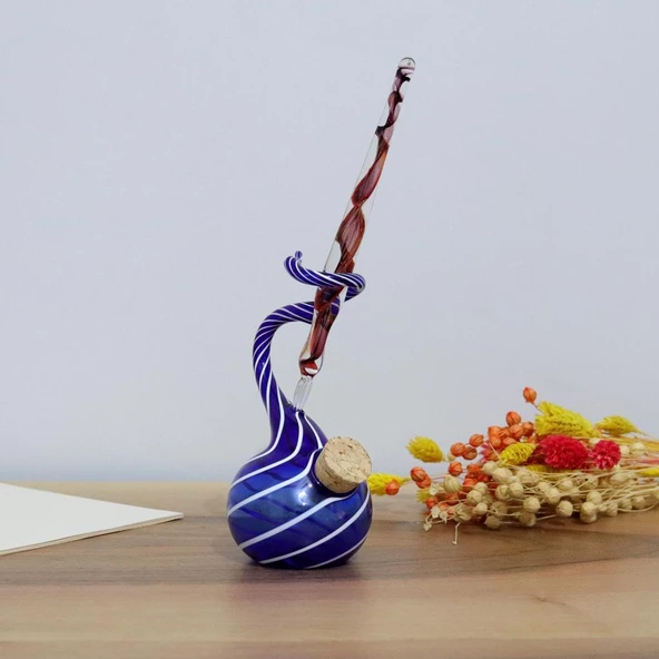 Veraart Kişiselleştirilmiş El Yapımı Murano Cam Ahşap Kutulu Cam Kalem Hokkalı Albert 101 - 8