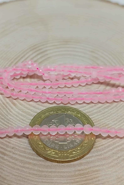 Pembe Kuvars Taşı Dizi 3mm - Resim 2