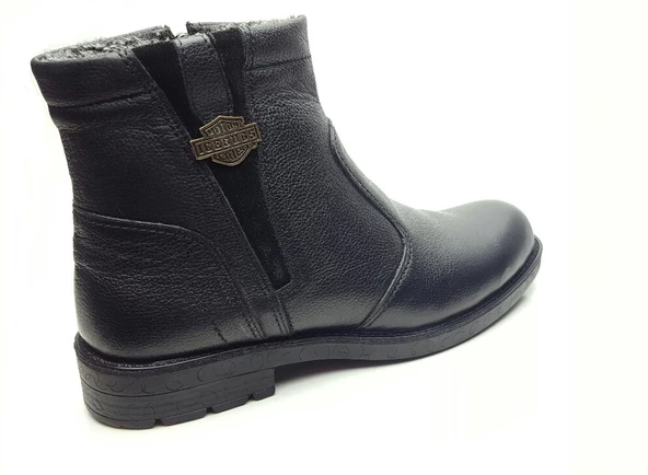Erkek Bot Hakiki Deri İçi Tüylü Kışlık Fermuarlı - 7