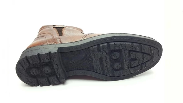 Erkek Bot Hakiki Deri İçi Tüylü Kışlık Fermuarlı - 11