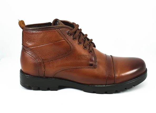 Erkek Bot Hakiki Deri İçi Tüylü Kışlık Fermuarlı - 2