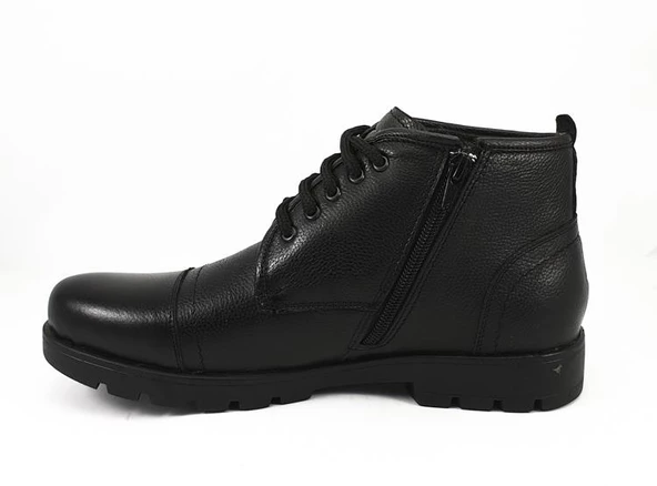 Erkek Bot Hakiki Deri İçi Tüylü Kışlık Fermuarlı - 7