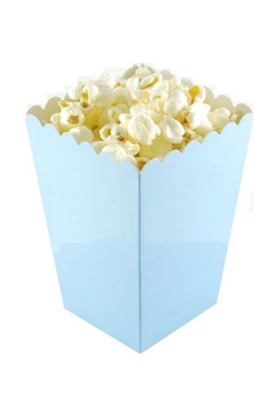 Popcorn (mısır Kutusu) Düz Mavi 10 lu