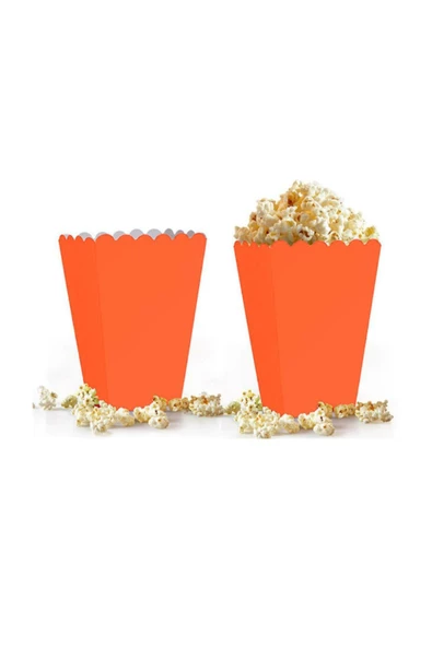 Popcorn mısır Kutusu Düz Turuncu 10 lu