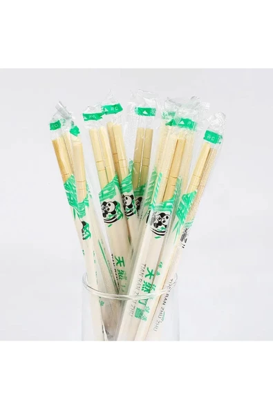 Yeniden Kullanabilir 5 Çift Bambu Ahşap Chopstick - 4