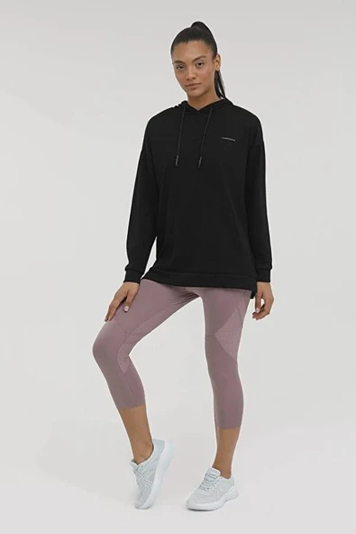 Lumberjack Kadın Luna Long Hoodıe Sweatshirt Siyah W-CT664 - 2