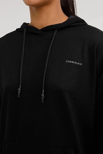 Lumberjack Kadın Luna Long Hoodıe Sweatshirt Siyah W-CT664 - 4