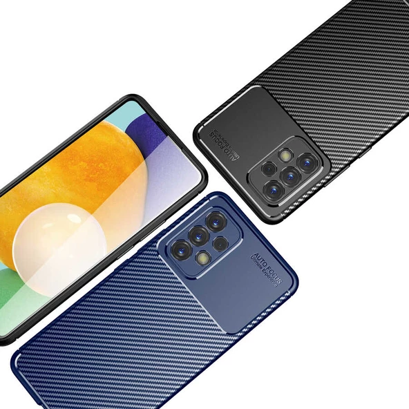 Galaxy A73 Kılıf Zore Negro Karbon Tasarım Silikon Kılıf - Resim 4