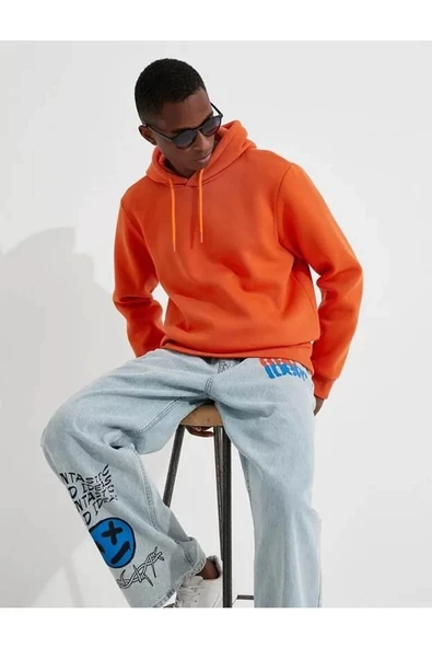 Erkek Sweatshirt Turuncu 3wam70050mk