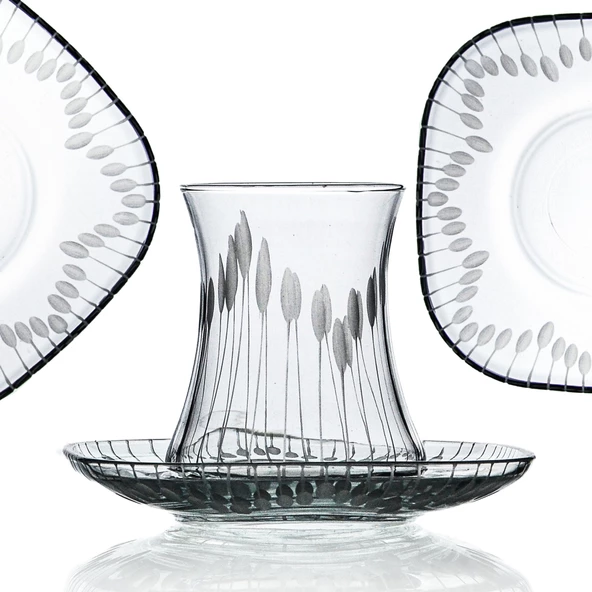 Decocia Kazaan 25 Parça 6 Kişilik  Bardak Çeyiz Seti Vega Desenli - Resim 5