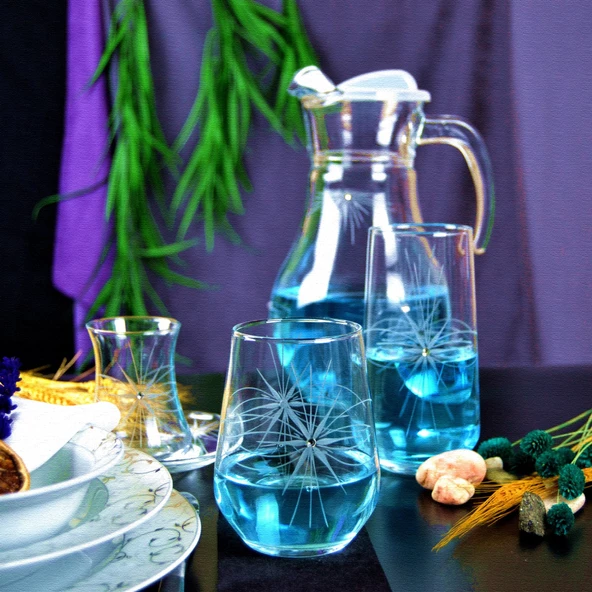 Decocia Kazaan 25 Parça  6 Kişilik Bardak Çeyiz Seti Mira Desenli - Resim 2