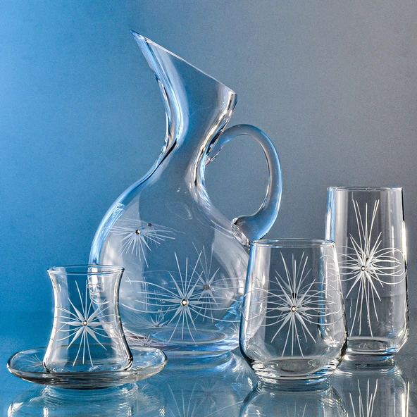 Decocia Kazaan 25 Parça Bardak Çeyiz Seti Ördek Karaflı Mira Desenli - Resim 3