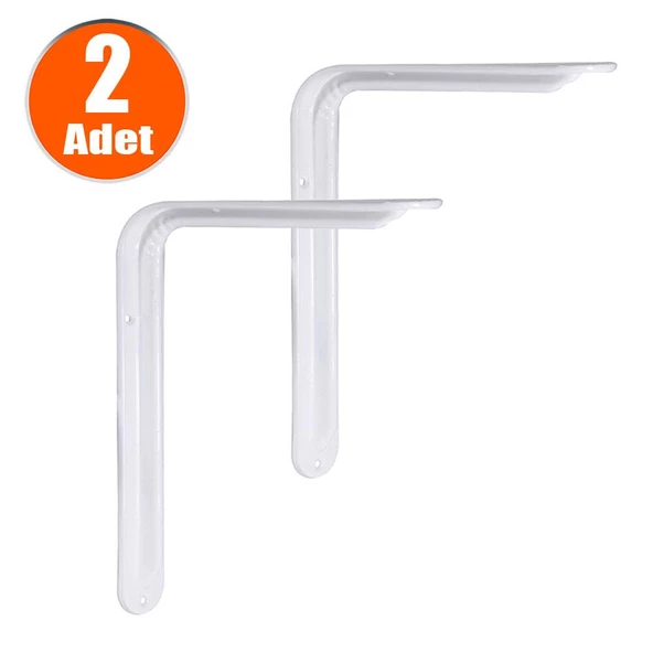 Raf Altı Ayak Raf Tutucu L Demir 16.5 x 23 cm Beyaz Montaj Aparatı (2 ADET) - 2