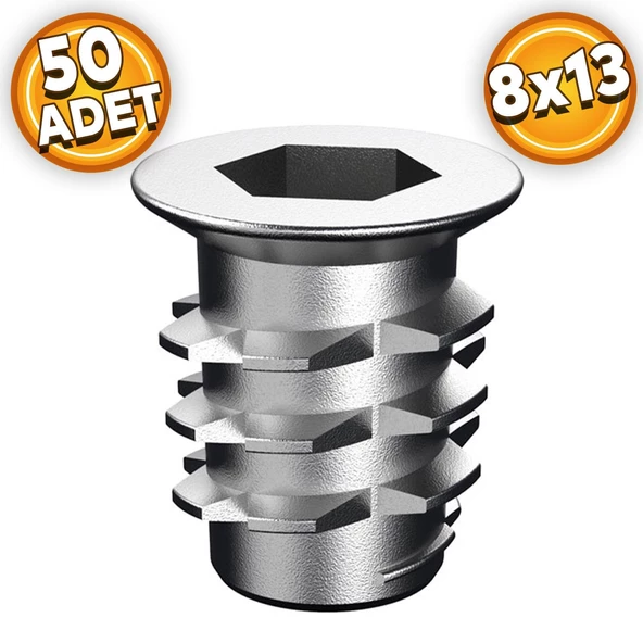 Metal Euro Dübel 8x13 M6 Çinko (50 ADET)