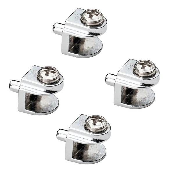 Cam Raf Tutucu Metal Cam Etejer Pimli Krom Metal Vidalı (4 Adet) - 3