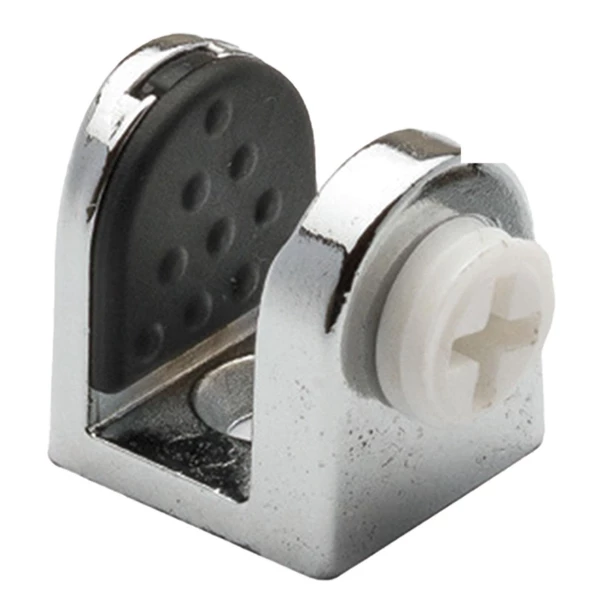 Tırnak Metal Cam Raf Tutucu Cam Etejer Menteşesi Krom Plastik Vidalı 8 mm (4 Adet) - 3