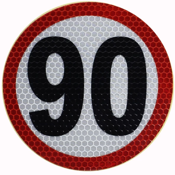 Reflektörlü Fosforlu Bant Tır Kamyon Dorse Arkası "90" Hız Yazısı 11 cm - 2