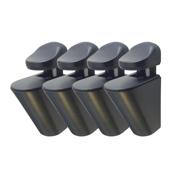 Pelikan Ayarlanabilir Etajer Cam Tutucu Ahşap Raf Tutucu Cam Etejeri Metal Vidalı Siyah (4 ADET) - Resim 2