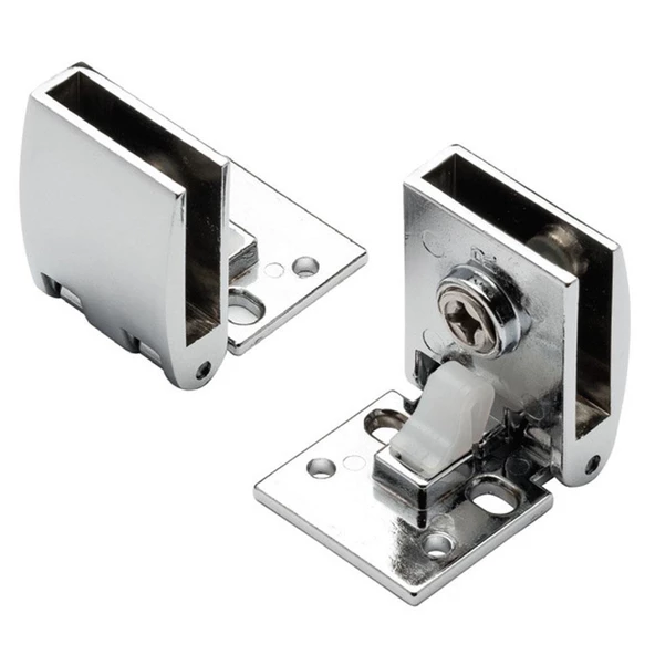 Cam Kapak Menteşesi Etajer Cam Tutucu Cam Etejeri Metal Vidalı Krom (4 ADET) - 3