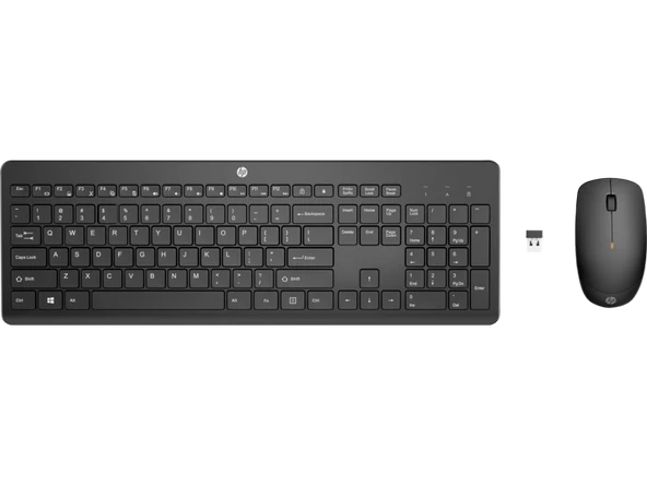 HP 235 1Y4D0AA Siyah Kablosuz Klavye Mouse Seti 2,4 GHz 1600 DPI (2 x AAA (keyboard); 1 x AA Mouse)