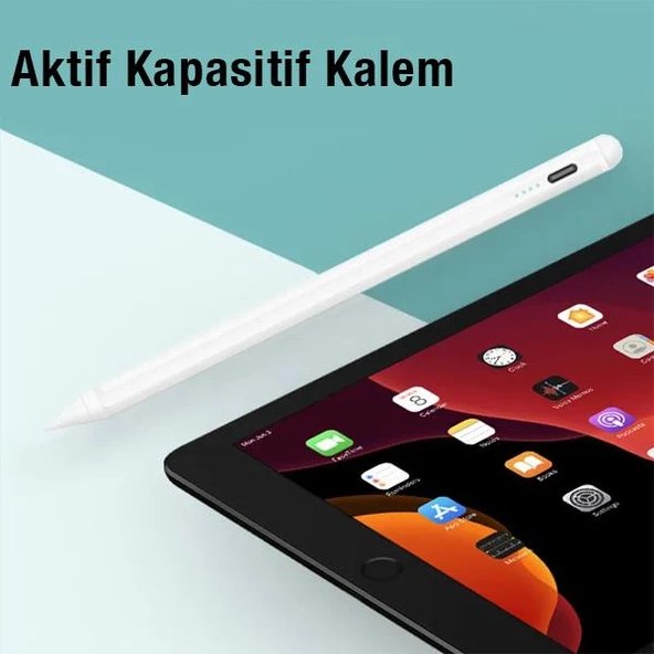 Polham Apple İpad ve İphone Uyumlu Dokunmatik Stylus Kalem, Basınç Duyarlı Sensörlü, Şarjlı Kalem - 3