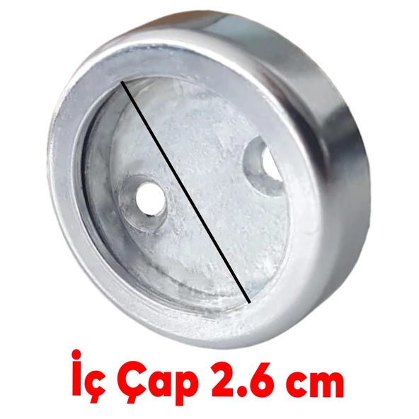Askı Flanşı Metal Kapaklı Flanş Yuvarlak Dolap Elbise Askı Aparatı Krom (2 ADET) - 2