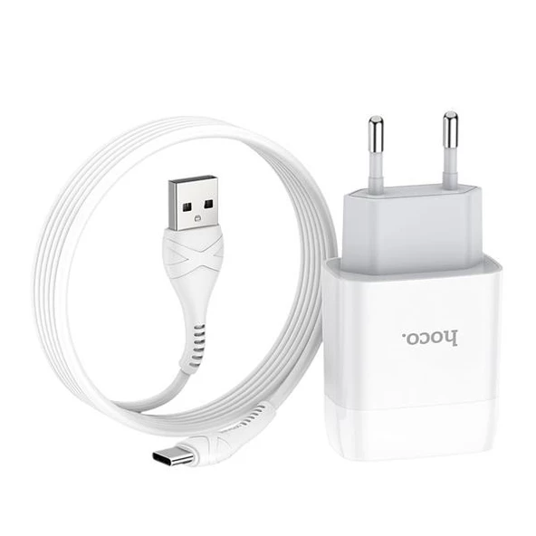 Polham 20W 1 Metre Type C Kablolu 2 USB Girişli Şarj Başlıklı Type C Şarj Aleti, Akım Korumalı Şarj - 2