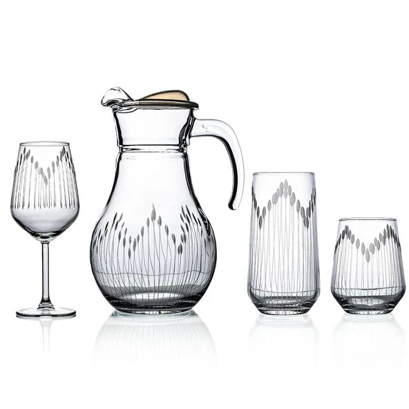 Decocia Kazaan 19 Parça  6 Kişilik Bardak Çeyiz Seti Vega Desenli ürün görseli