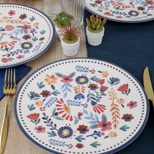 Keramika Keraart Springtime Servis Tabağı 26 Cm 6 Adet - 19558 - 6
