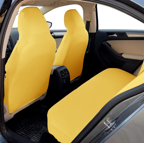 Sarı Servis Kılıfı Düz Renk Fit Kesim Likralı Ürün Terletmez Kumaş - 2