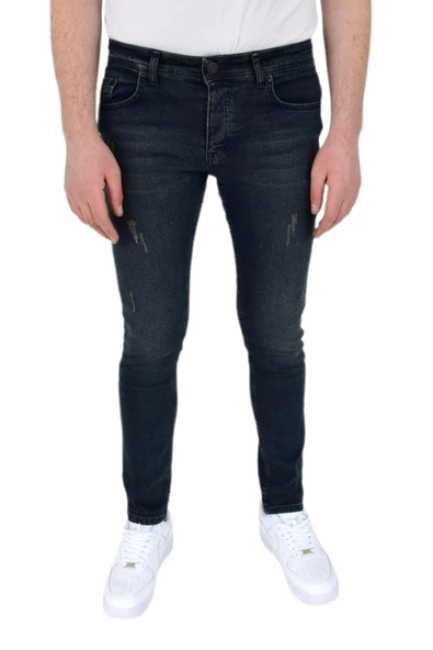 Erkek Jeans Pantolon Silim Fitt Tırnak Eskitme 310 BGL-ST02760