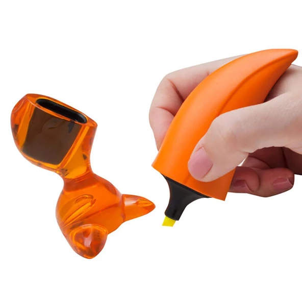 Koziol 5577509 Hugo Fosforlu Kalem Koyu Turuncu - Resim 11