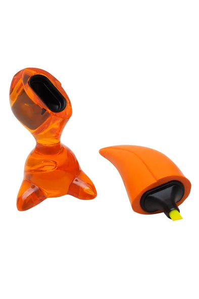 Koziol 5577509 Hugo Fosforlu Kalem Koyu Turuncu - Resim 3