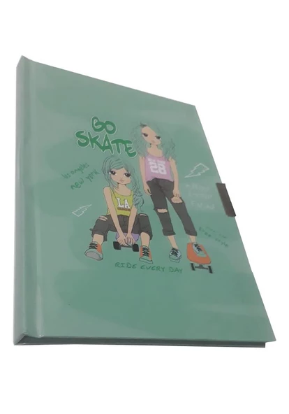 Hatıra Defteri Kilitli Kız Modeli Günlük Defteri Onas Sert Kapak 100 Yaprak Çizgili 1 Adet - 8