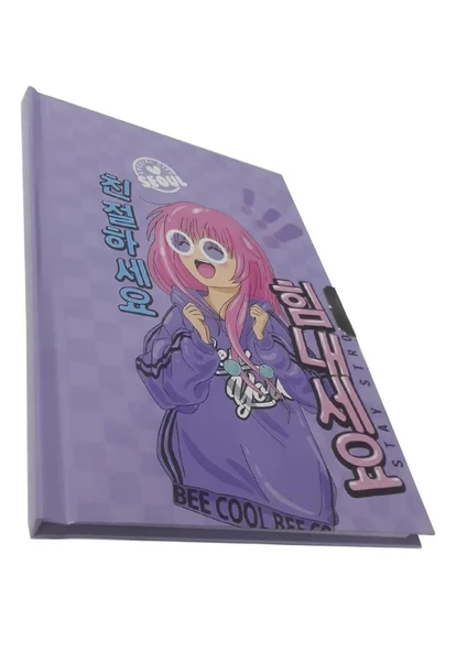 Hatıra Defteri Kilitli Kız Modeli Günlük Defteri Onas Sert Kapak 100 Yaprak Çizgili 1 Adet - 2