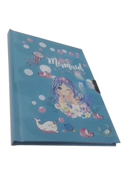 Hatıra Defteri Kilitli Kız Modeli Günlük Defteri Onas Sert Kapak 100 Yaprak Çizgili 1 Adet - 3