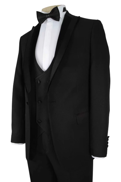 Cengiz İnler Kadife Kırlangıç Yaka Kruvaze Yelekli Damatlık - 2