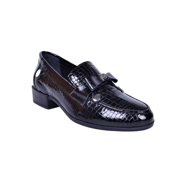 MAMMAMİA D23YA-3700 TOPUKLU DERİ LOAFER KADIN AYAKKABI - 8