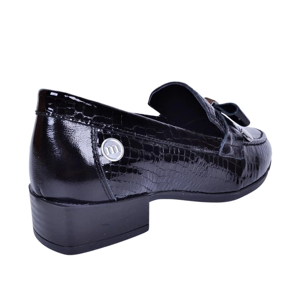 MAMMAMİA D23YA-3700 TOPUKLU DERİ LOAFER KADIN AYAKKABI - 10