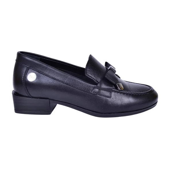 MAMMAMİA D23YA-3700 TOPUKLU DERİ LOAFER KADIN AYAKKABI - 4