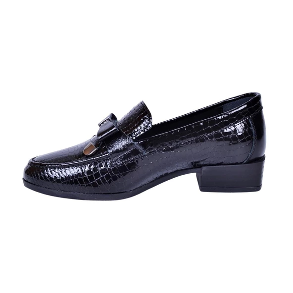MAMMAMİA D23YA-3700 TOPUKLU DERİ LOAFER KADIN AYAKKABI - 9
