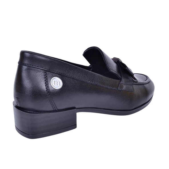 MAMMAMİA D23YA-3700 TOPUKLU DERİ LOAFER KADIN AYAKKABI - 6