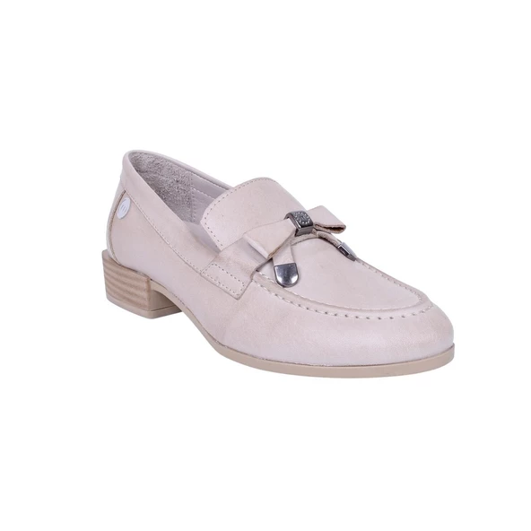 MAMMAMİA D23YA-3700 TOPUKLU DERİ LOAFER KADIN AYAKKABI - 3
