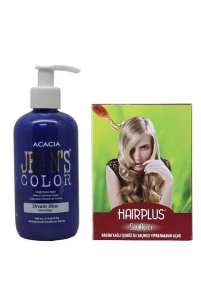 Jeans Color Saç Boyası Mavi Rüya 250ml Ve Hairplus Saç Açıcı