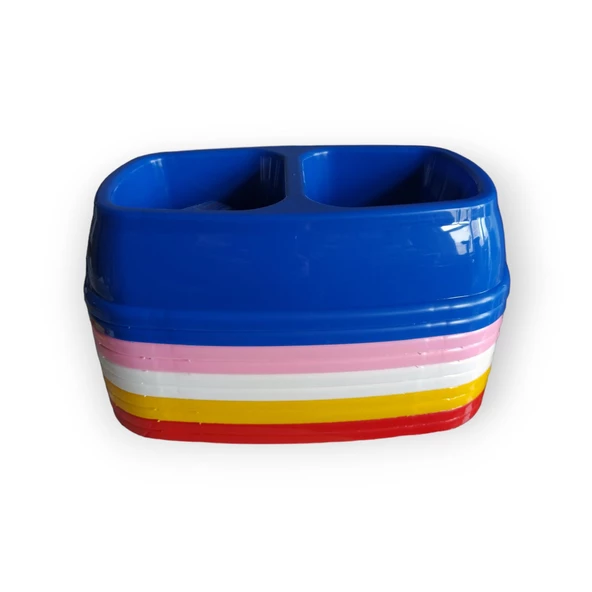 Plastik Ikili Mama Kabı Ve Su Kabı Karma Renklerde 1 Adet - 3