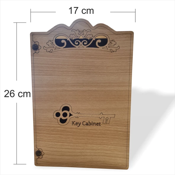 Kahverengi Ahşap 6 Askılı Sağlam Kapaklı Menteşeli Anahtar Dolabı - 4